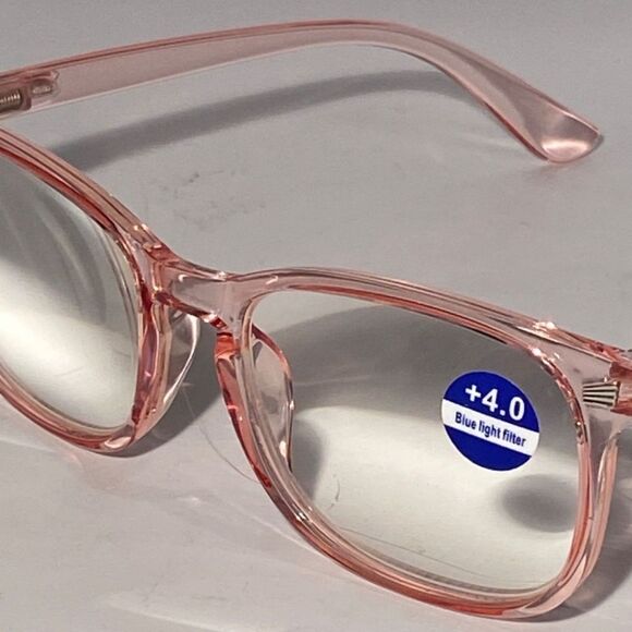 1135 Colette 4.0 Clear  Pink Reading Glasses Soft Butterfly Style Readers NWT - Picture 8 of 9